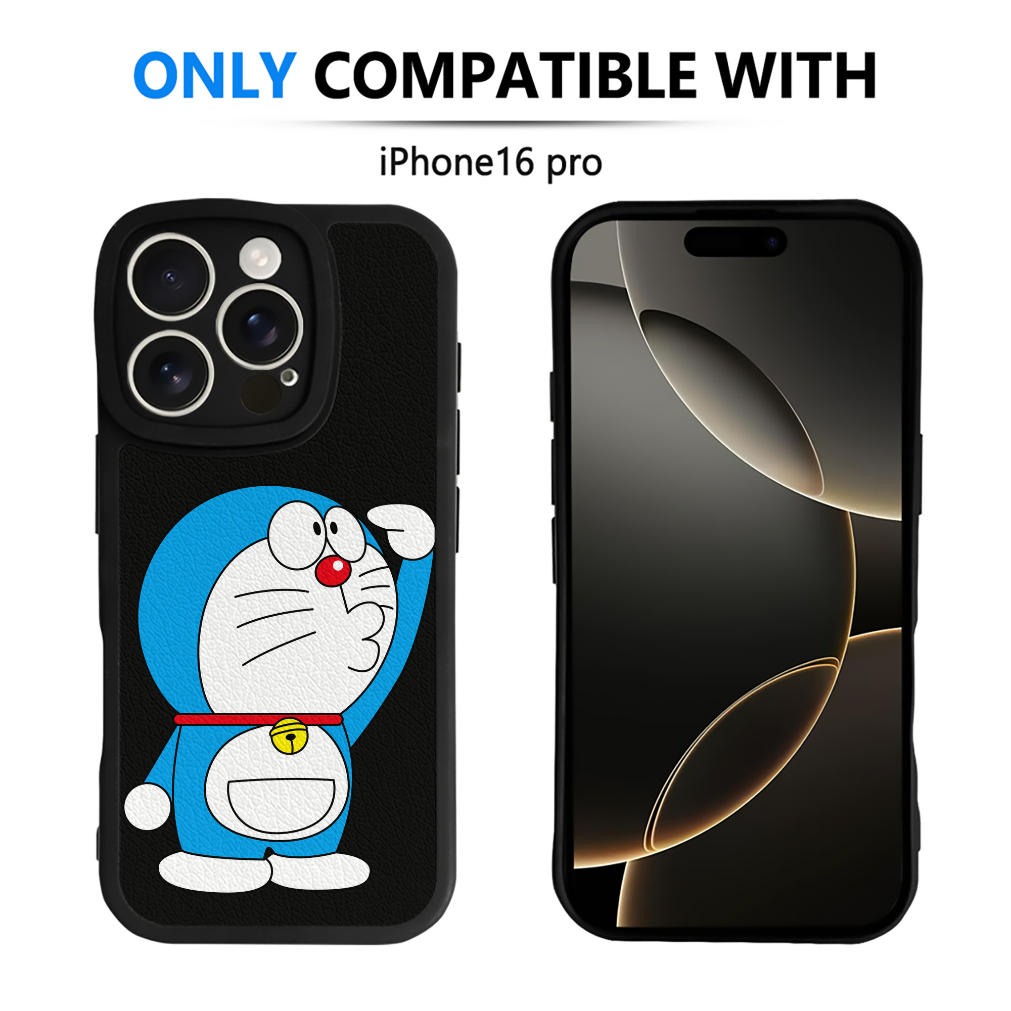 （画像用） ドラえもん Doraemon 【iPhone 16シリーズ対応】シリコンスマホケース（レザー調） 材質：シリコン